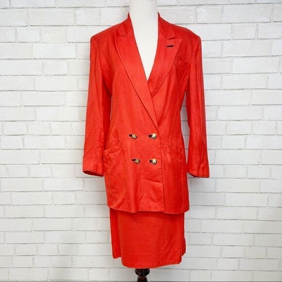 Vtg Louis Feraud Linen 2 Piece Blazer Set U4 - Picture 4 of 9